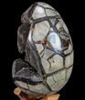 Septarian Dragon Egg Geode - Black Crystals #88190-3